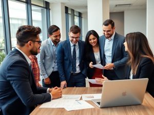 Main page 3 Oameni de afaceri discutând despre atragerea investitorilor.